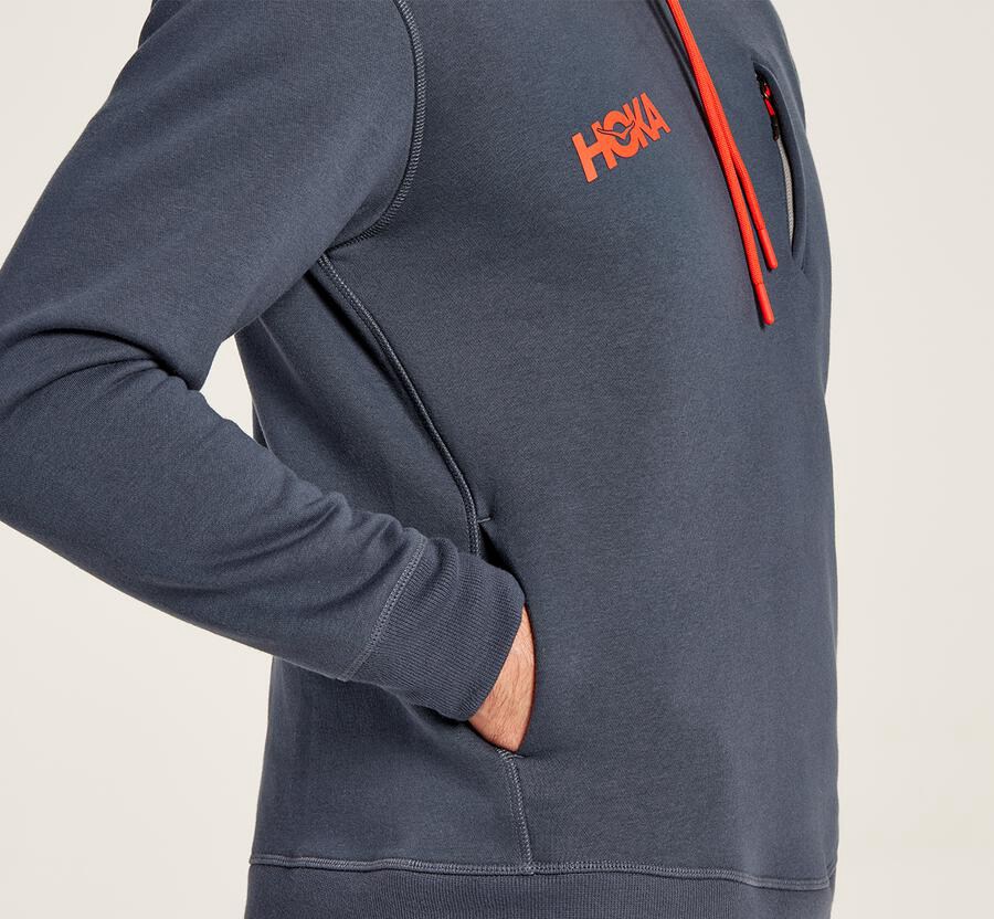 Hoka One One Hoodie Mens Blue - Performance - 40967CXYJ